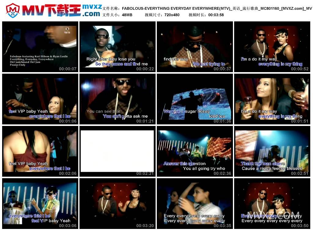 FABOLOUS-EVERYTHING EVERYDAY EVERYWHERE(MTV)_英语_流行歌曲_MC801160